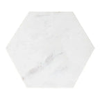 Hexagon Shape Marble Top Golden Stand Side Table - Decor Mantra 