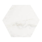 Hexagon Shape Marble Top Silver Stand Side Table Decor Mantra