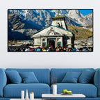 Holy Kedarnath Lord Shiva Temple Canvas Wall Painting