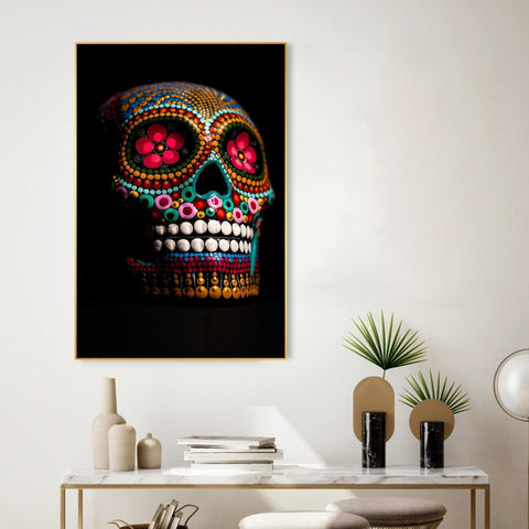 Decorative Skull Floating Canvas Wall Painting - Decor Mantra 
