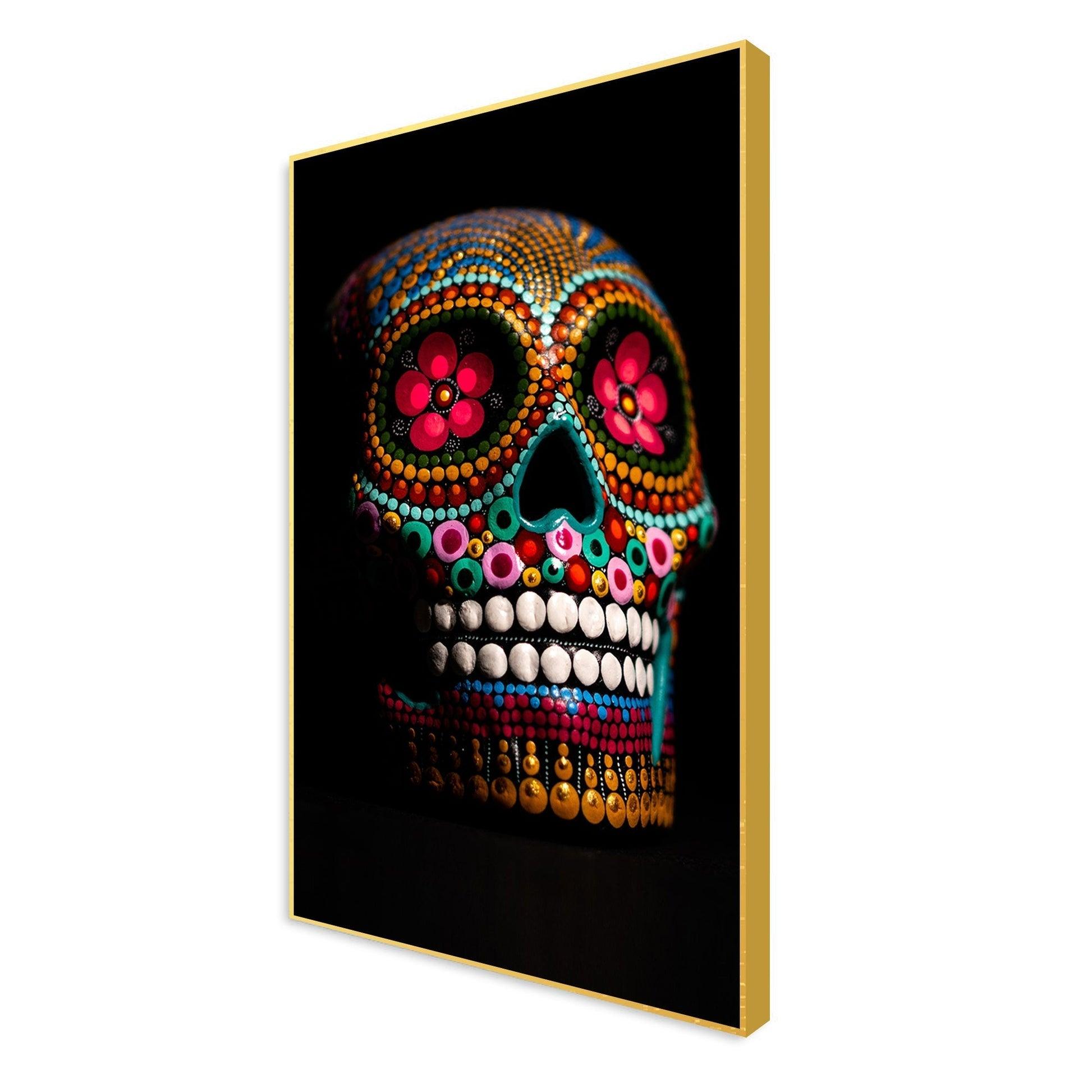Decorative Skull Floating Canvas Wall Painting - Decor Mantra 