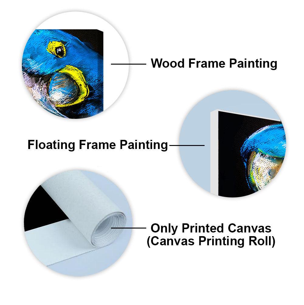 Blue Parrots Pastel Art Wall Painting - Decor Mantra 