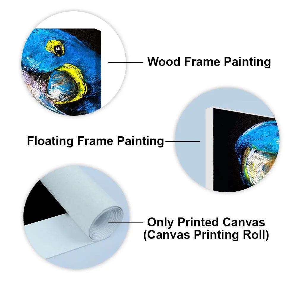 Blue Parrots Pastel Art Wall Painting - Decor Mantra 