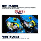 Blue Parrots Pastel Art Wall Painting - Decor Mantra 