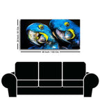 Blue Parrots Pastel Art Wall Painting - Decor Mantra 