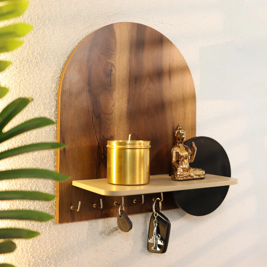 Arch Wall Key Holder with Shelf HARSHITA CRAFT