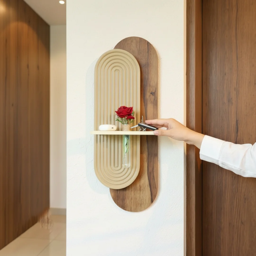 Decorative Wall Shelf with Testube Vase HARSHITA CRAFT