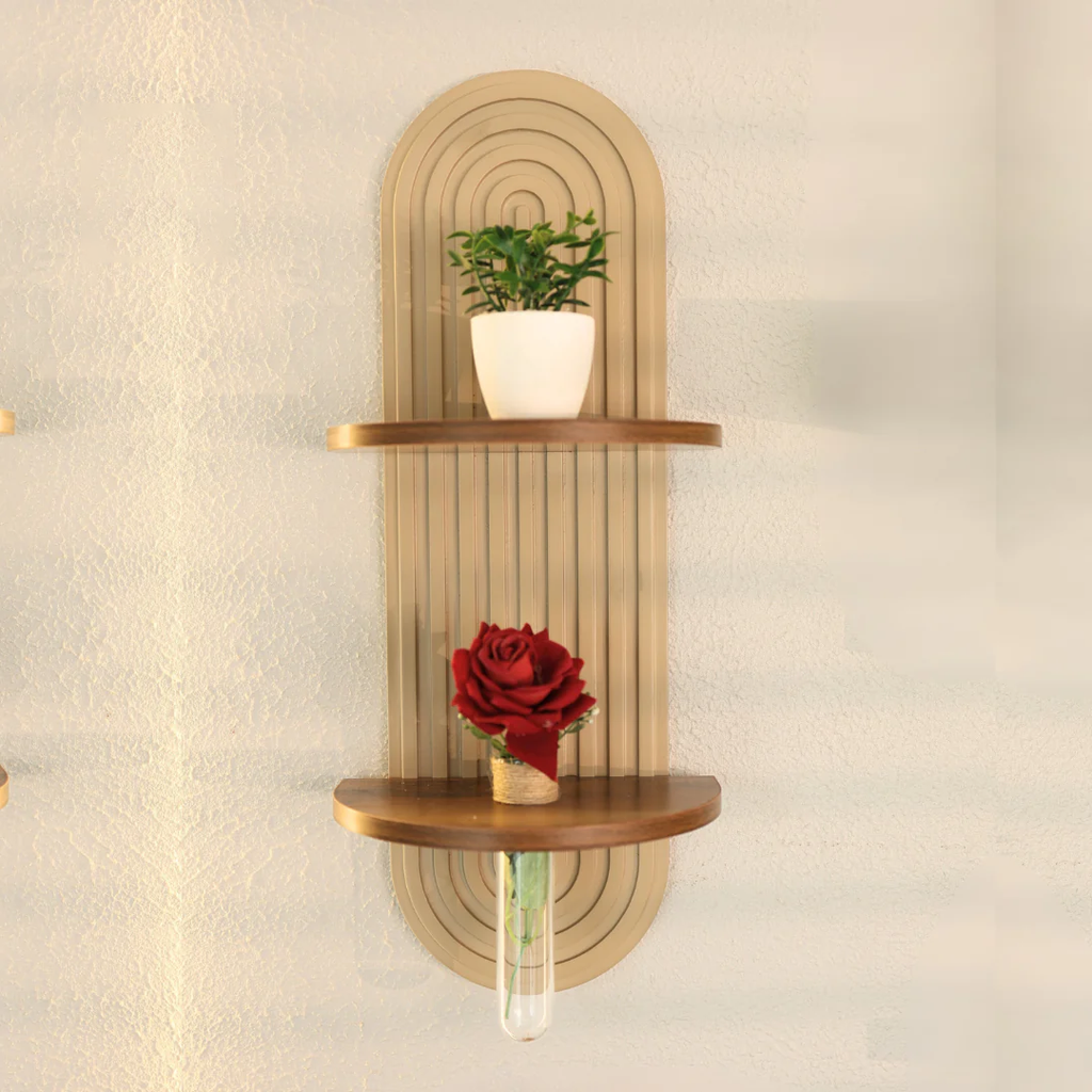 Fluted Arch Dual Shelf Wall Decor HARSHITA CRAFT