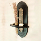 Cane Wall Shelf with Testube Vase HARSHITA CRAFT