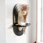 Cane Wall Shelf with Testube Vase HARSHITA CRAFT