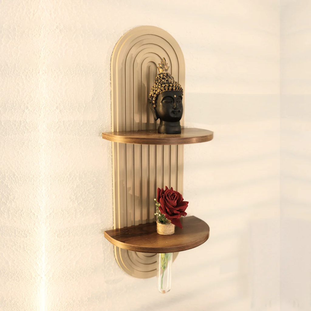 Fluted Arch Dual Shelf Wall Decor HARSHITA CRAFT