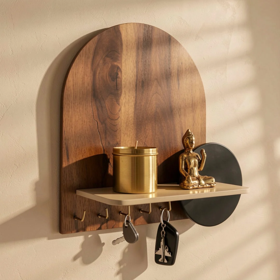 Arch Wall Key Holder with Shelf HARSHITA CRAFT