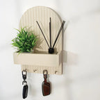 Wall-Mounted Key Holder with Shelf – Modern Fluted Design HARSHITA CRAFT