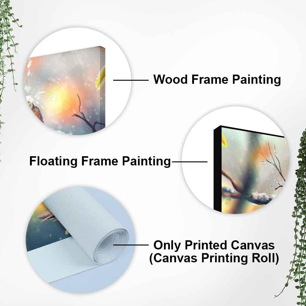 Canvas Wall Painting of Bird in Winters - Decor Mantra 