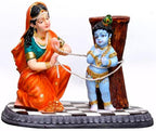 Yashoda Maa Binding Little Krishna Idol – Damodar Leela Religious Idol Showpiece for Home Temple Decor & Car Dashboard - Harshita Craft