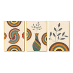 Flower Pot Floating Canvas Wall Painting Set of Three - Decor Mantra 