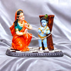 Yashoda Maa Binding Little Krishna Idol – Damodar Leela Religious Idol Showpiece for Home Temple Decor & Car Dashboard - Harshita Craft