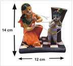 Yashoda Maa Binding Little Krishna Idol – Damodar Leela Religious Idol Showpiece for Home Temple Decor & Car Dashboard - Harshita Craft