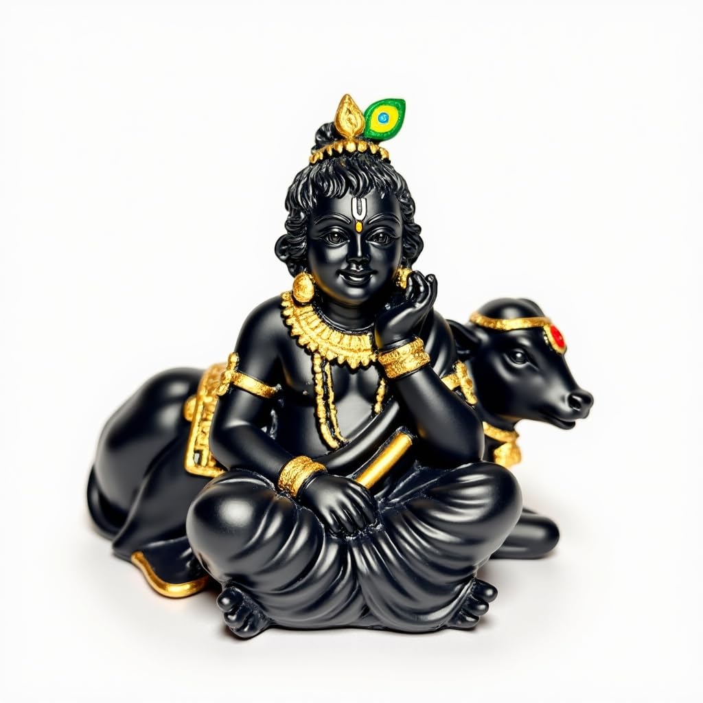 Krishna with Cow Idol