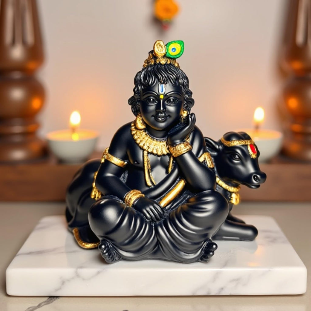Krishna with Cow Idol