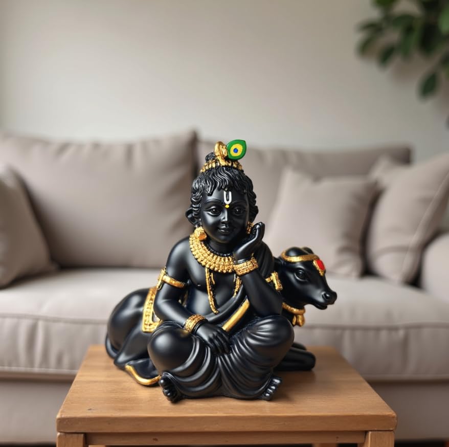 Krishna with Cow Idol