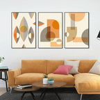 Abstract Shapes Floating Canvas Wall Painting Set of Three - Decor Mantra 
