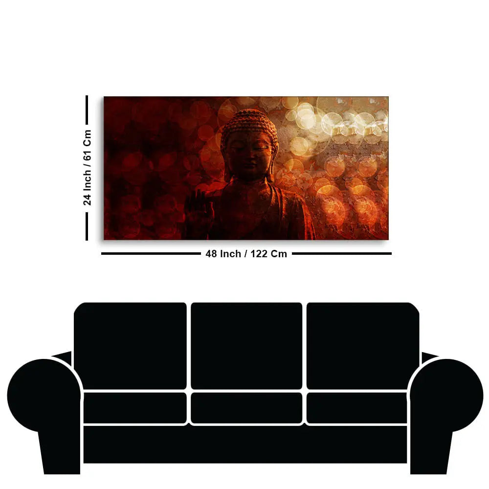 Lord Buddha Sculpture Premium Wall Painting Decor Mantra
