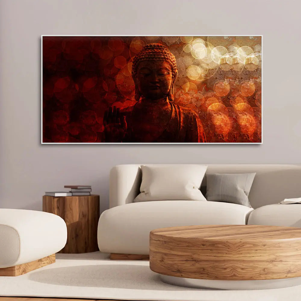 Lord Buddha Sculpture Premium Wall Painting Decor Mantra