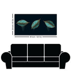 Luxurious Abstract Art of Modern Green Leaves Premium Wall Painting Decor Mantra
