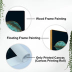 Luxurious Abstract Art of Modern Green Leaves Premium Wall Painting Decor Mantra