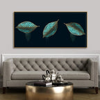 Luxurious Abstract Art of Modern Green Leaves Premium Wall Painting Decor Mantra