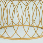 luxurious Designer in Golden & White Marble Round Shape Center Table - Decor Mantra 