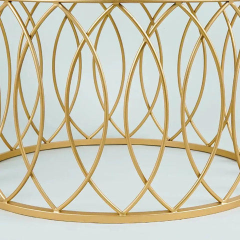 luxurious Designer in Golden & White Marble Round Shape Center Table - Decor Mantra 