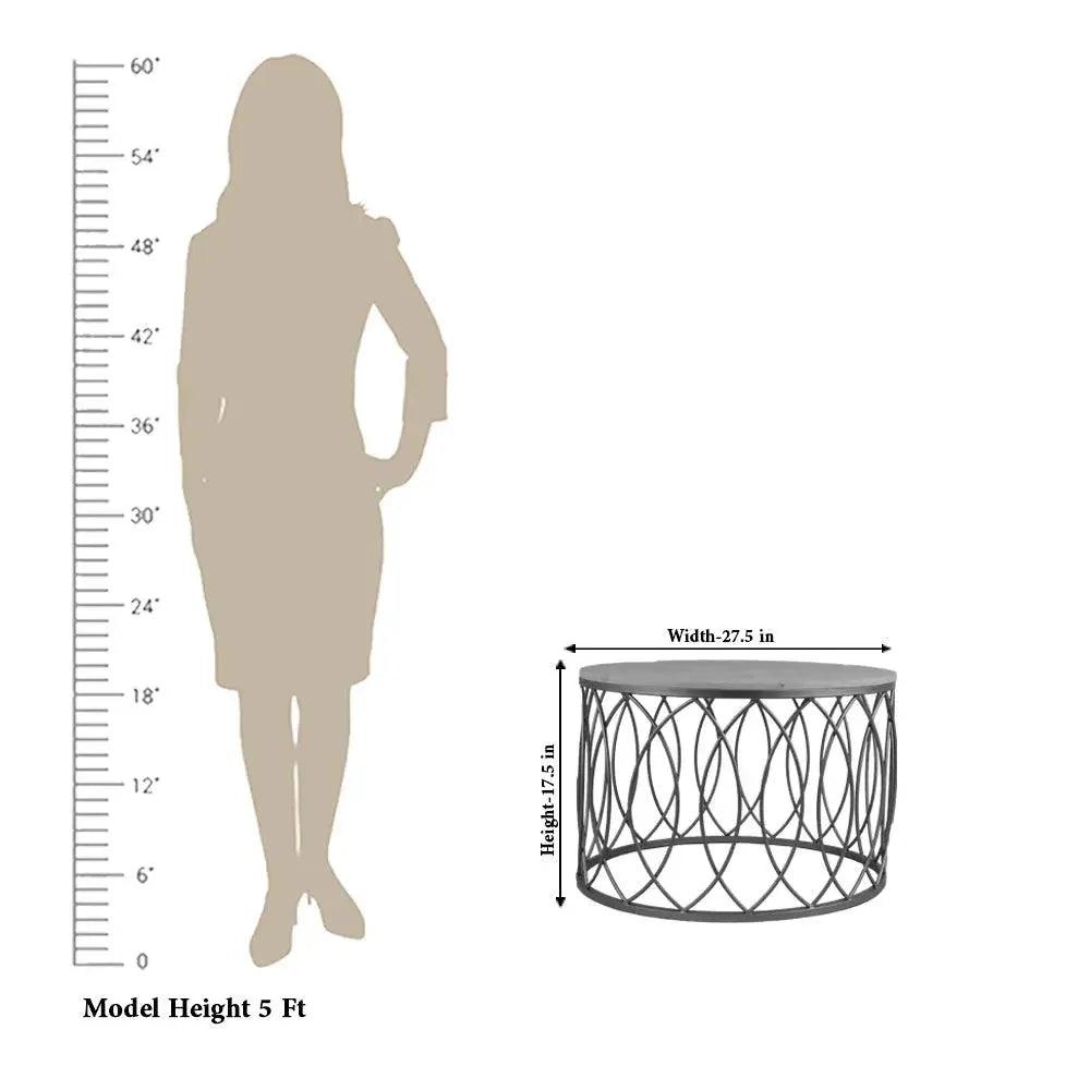 luxurious Designer in Golden & White Marble Round Shape Center Table - Decor Mantra 