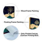Luxurious Modern Art of Mountains and Golden Tropical leaves Canvas Wall Painting Premium Wall Painting Decor Mantra