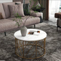 Luxury Metal Designer Center Table with White Marble - Decor Mantra 