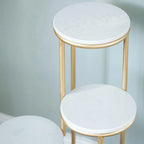 Metal Planter Stand With White Marble At Top - Decor Mantra 