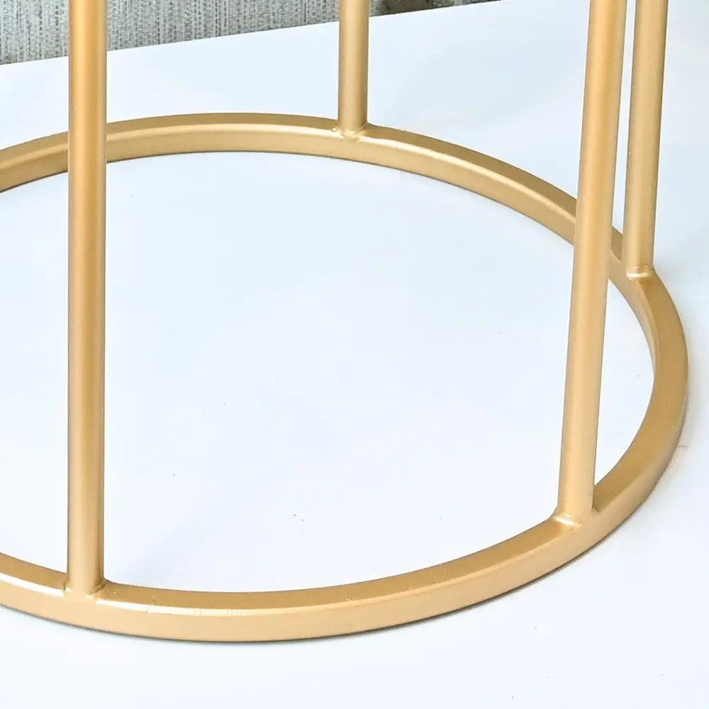Metal Planter Stand With White Marble At Top - Decor Mantra 