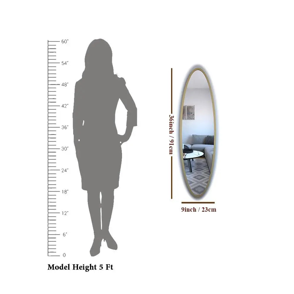 Minimal Design Full Length Oval Mirror - Decor Mantra 