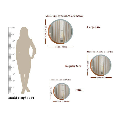 Minimalist Copper & Silver Finish Round Wooden Wall Mirror - Decor Mantra 