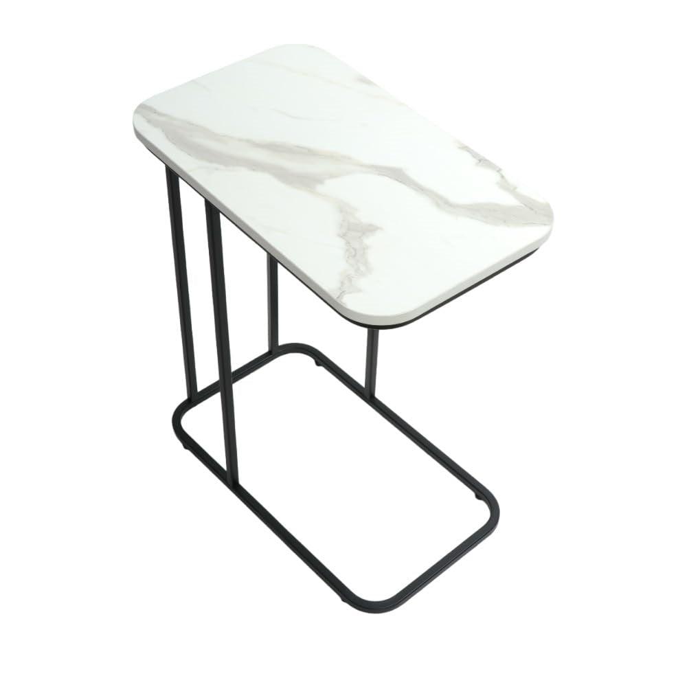 Minimalist Stylish Artistic Designer Side Table with Black Metal Finish - Decor Mantra 