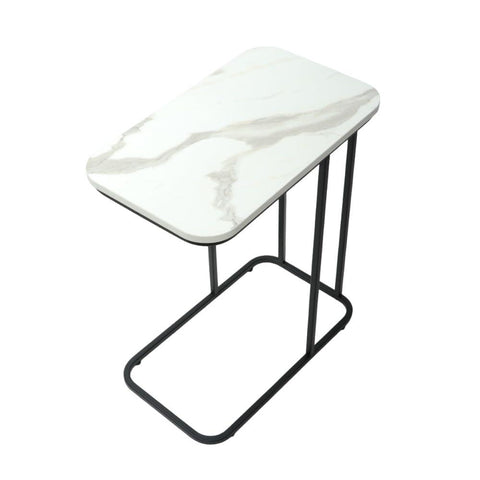 Minimalist Stylish Artistic Designer Side Table with Black Metal Finish - Decor Mantra 