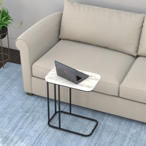 Minimalist Stylish Artistic Designer Side Table with Black Metal Finish - Decor Mantra 