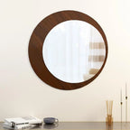 Minimalistic Round Shape Wooden Wall Mirror - Decor Mantra 