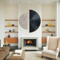 Modern 3D Wall Art Set in Black and Silver Half Circle Design Decor Mantra