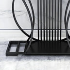 Modern Contemporary White Marble Black Console Table - Decor Mantra 