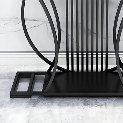 Modern Contemporary White Marble Black Console Table - Decor Mantra 