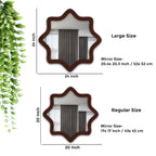 Modern Decorative Star Shape Wooden Wall Mirror - Decor Mantra 