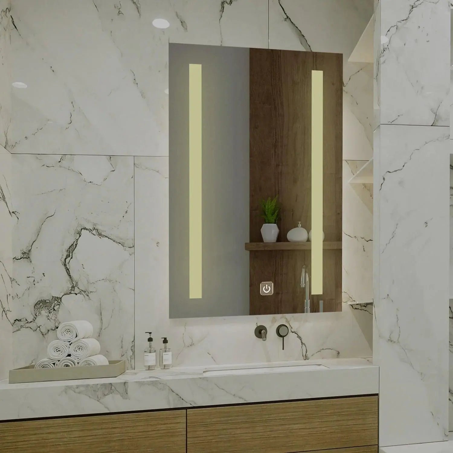Modern Design LED Rectangular Bathroom Mirror - Decor Mantra 