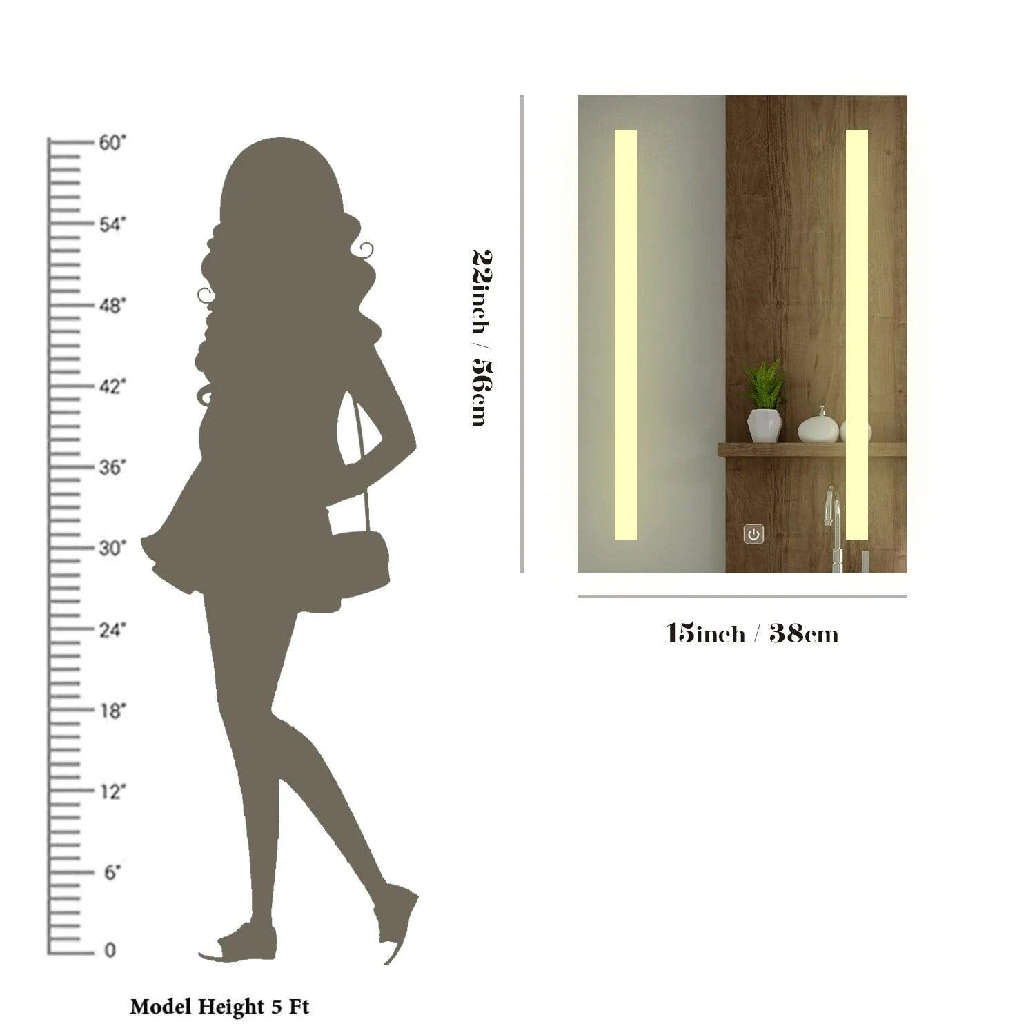 Modern Design LED Rectangular Bathroom Mirror - Decor Mantra 